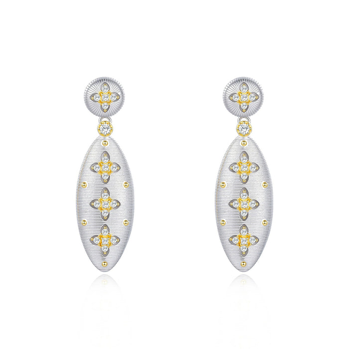 Magdalene Silver Trèfle Moissanite Drop Earrings