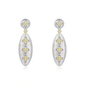Magdalene Silver Trèfle Moissanite Drop Earrings