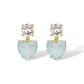 Marlitt Blue Heart Round Drop Earrings