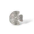 Marly White Leaf Open Ring