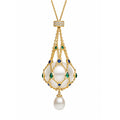 Mathilda Multicolor Accent Pearl Pendant Necklace