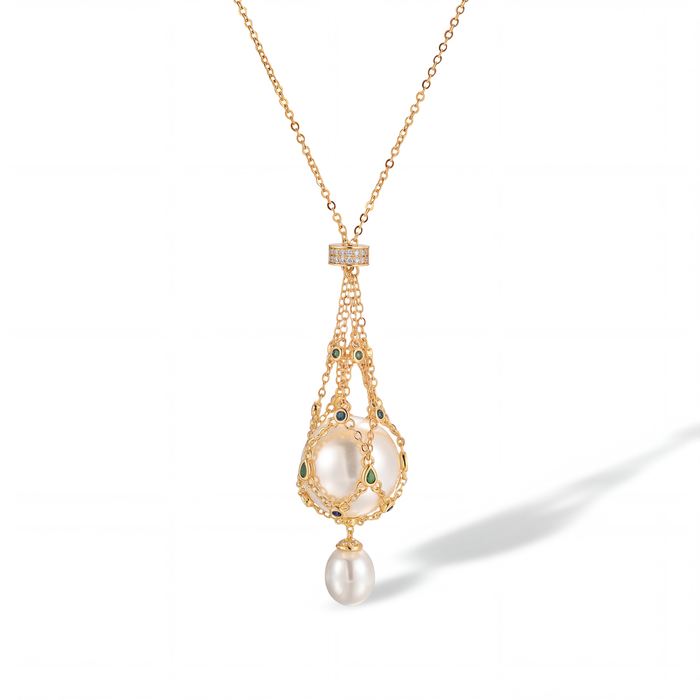 Mathilda Multicolor Accent Pearl Pendant Necklace