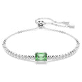 Matrix Tennis bracelet Mixed cuts, Green, Rhodium plated