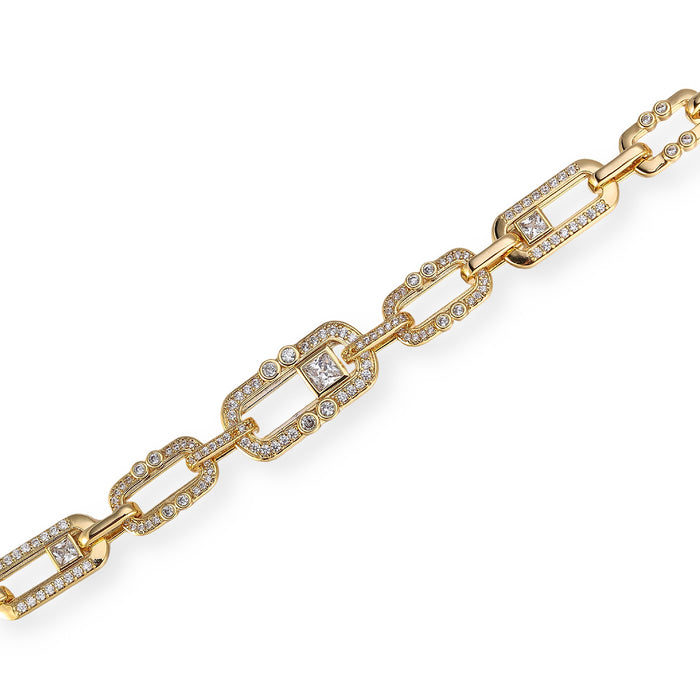 Maura 14K Gold Pavé Sliding Link Bracelet