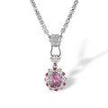 Mégane Pink Oval  Floral Necklace