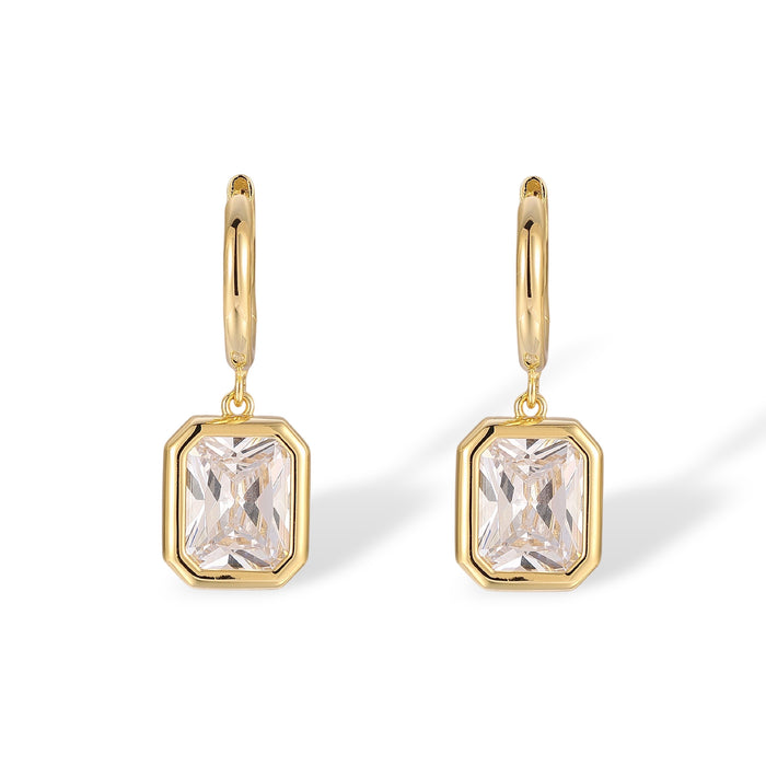 Meret 14K Gold Rectangular Huggie Earrings