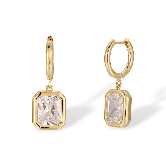 Meret 14K Gold Rectangular Huggie Earrings