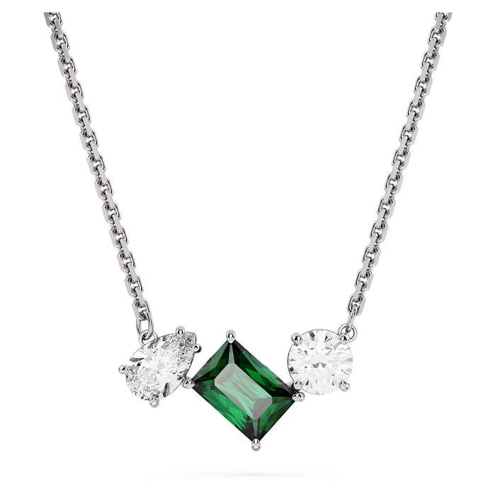 Mesmera pendant Mixed cuts, Green, Rhodium plated