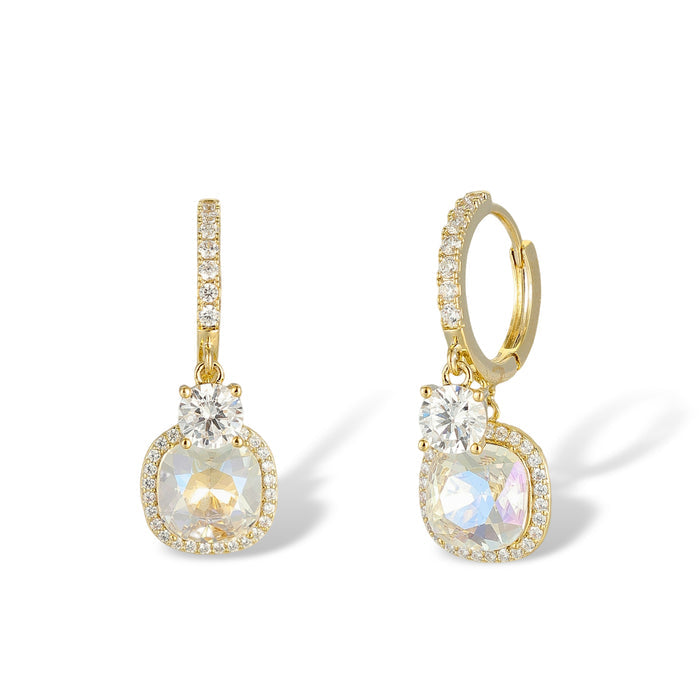 Michaela 10K Gold Round Cushion Huggie Earrings