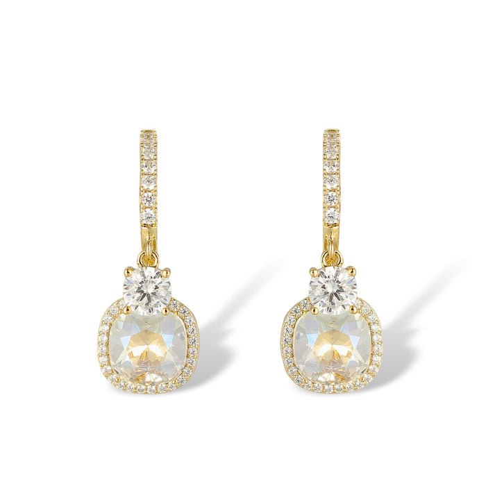 Michaela 10K Gold Round Cushion Huggie Earrings