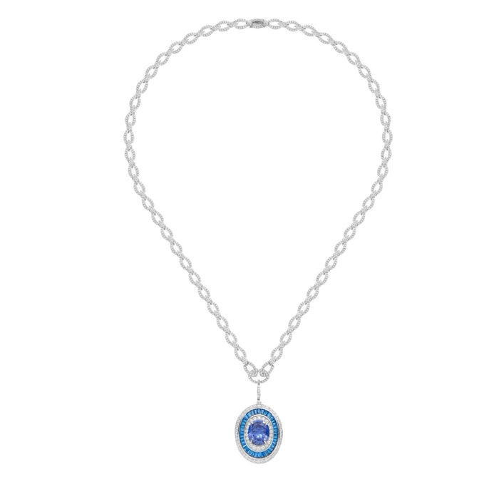 Mina Blue Oval Necklace