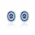Mina Blue Oval Stud Earrings