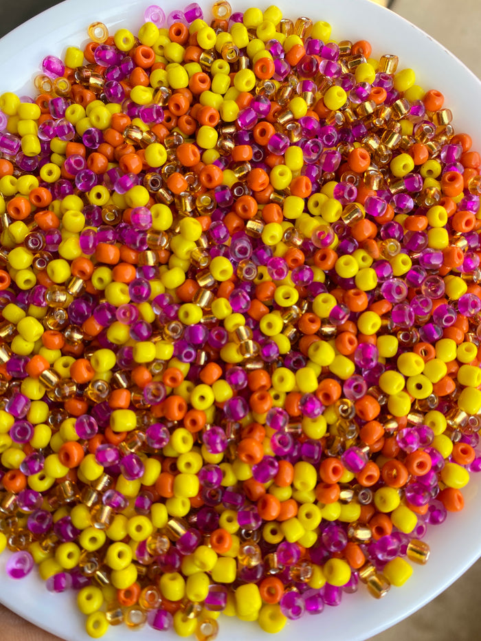Mix Seed Beads- Multicolored- 4mm- 6/0 Glass Seed Beads For Jewelry Making,  DIY Waist beads, Bracelet Necklace Earrings