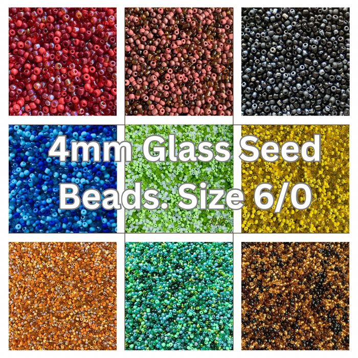 Mixed Colors- 4mm- 6/0 Glass Seed Beads For Jewelry Making,  DIY Waist beads, Bracelet Necklace Earrings