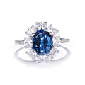 Monique Navy Blue Oval Ring
