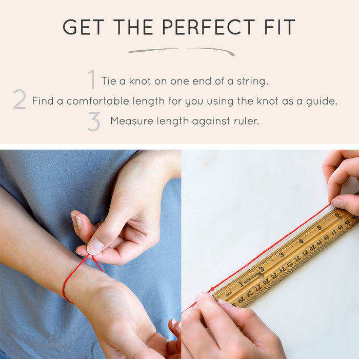 Get the perfect fit by tying a knot on one end of string, find a comfortable length and measure against a ruler. Danique offers both adjustable (bracelets have a one inch extender) or fixed lengths (set length with only one opening for clasp). Custom bracelets, gift for couples, gift for girlfriend, valentines day gift, christmas gift, birthday gift, bff jewelry, bff bracelets, couples bracelets, husband and wife bracelets, sterling silver, gold plated jewelry