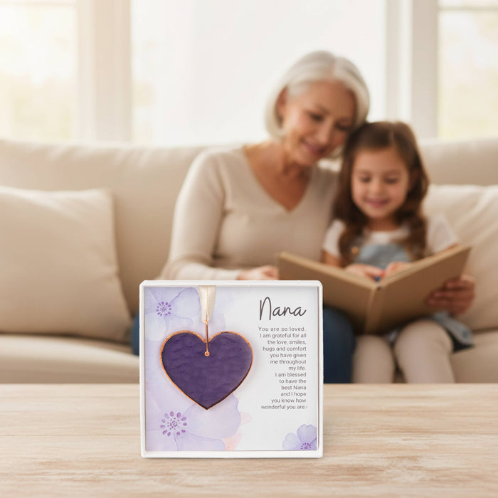 Nana Keepsake Gift – Handmade Stained Glass Heart