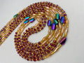 Naomi- Red/ Burgundy WaistBead - Luxury Crystal Waist Bead- Tie on 45-50”