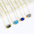 Natural Gemstone Slice Connector Necklace