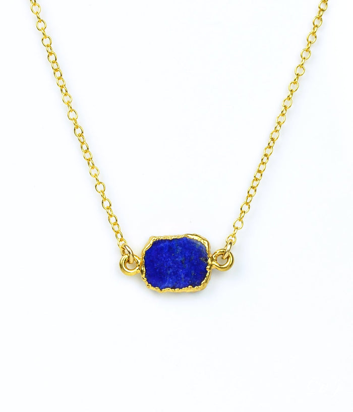 Natural Gemstone Slice Connector Necklace