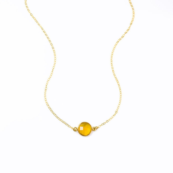 Natural Round Birthstone Connector Necklace