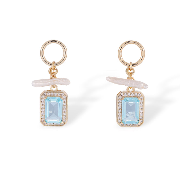 Nerhild Blue Square Earrings