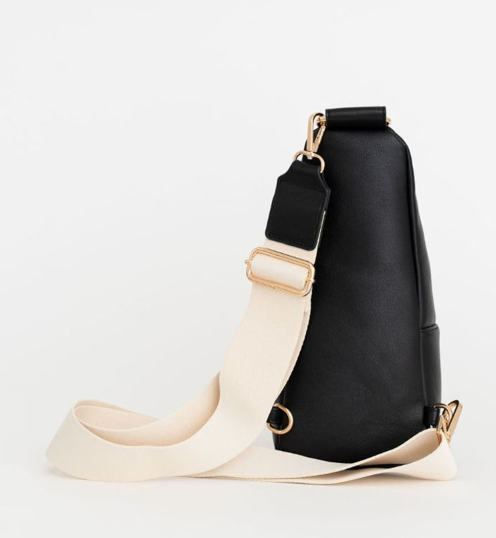 Nikki Sling | Ebony Vegan Leather Modern Everyday Bag