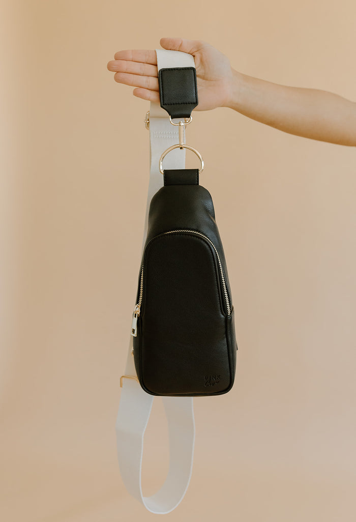 Nikki Sling | Ebony Vegan Leather Modern Everyday Bag