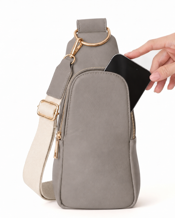 Nikki Sling | Matte Ash Vegan Leather Bag