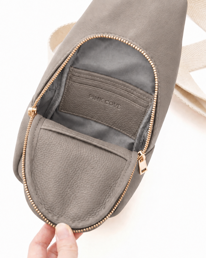 Nikki Sling | Matte Ash Vegan Leather Bag