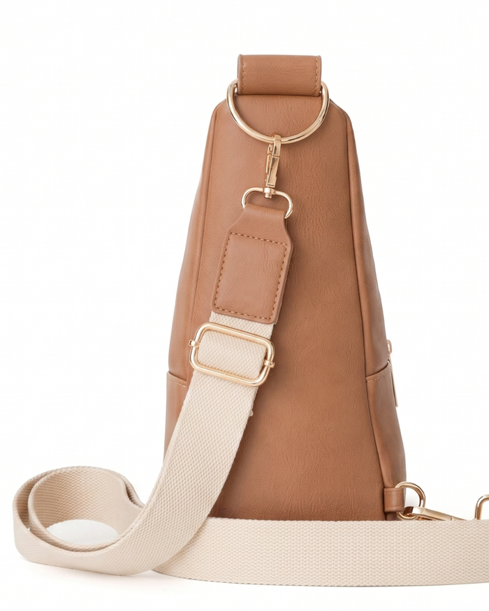 Nikki Sling | Saddle Vegan Leather Modern Everyday Bag