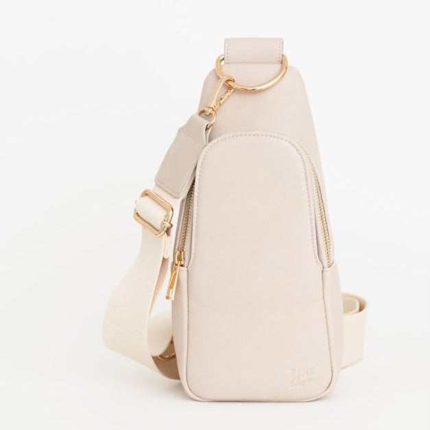 Nikki Sling | Stone Vegan Leather Modern Everyday Bag