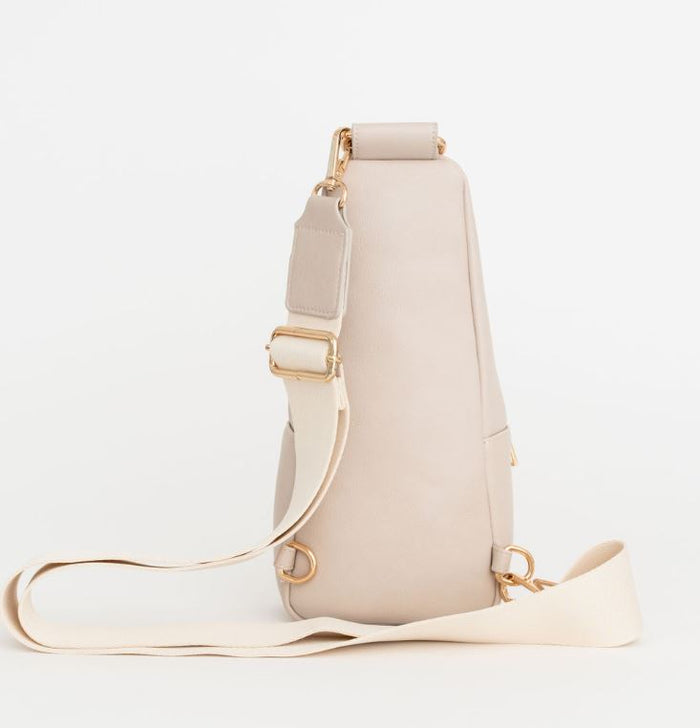 Nikki Sling | Stone Vegan Leather Modern Everyday Bag