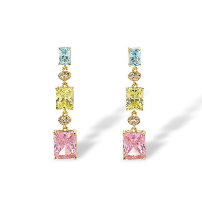 Nisa Multicolor Rectangular Drop Earrings
