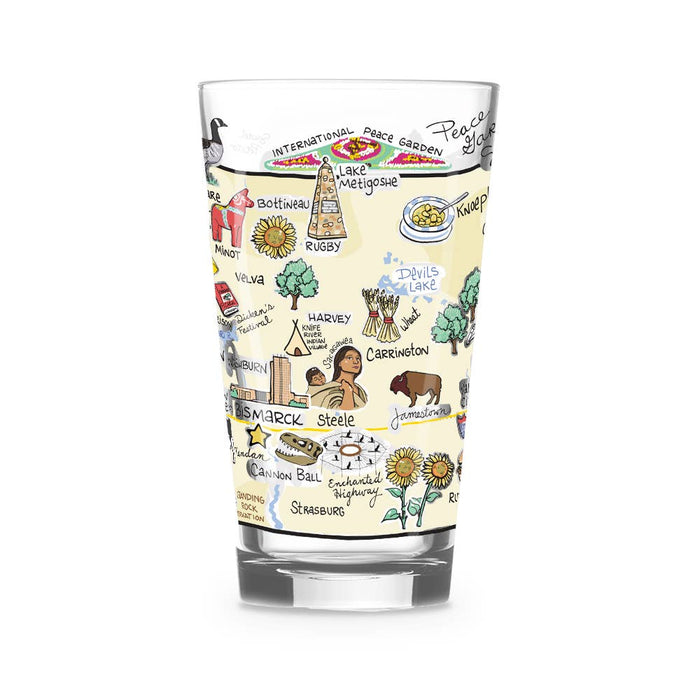 North Dakota 16oz Glass Fishkiss