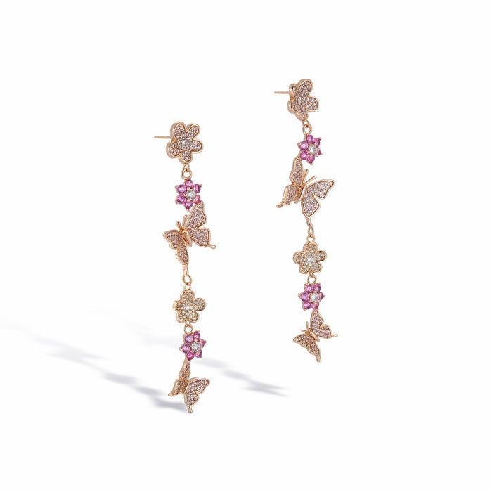 Nymphalis Pink Butterfly Earrings