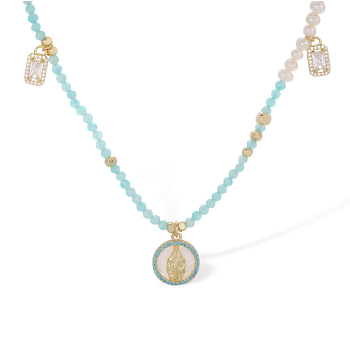 Ortwina Green Round Necklace