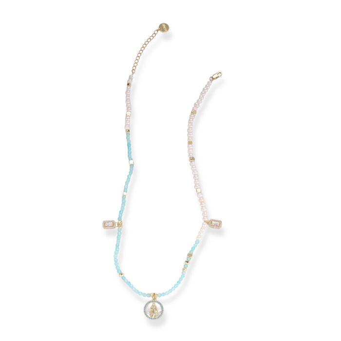 Ortwina Green Round Necklace