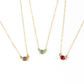 Oval Cut Birthstone Bezel Connector Necklace
