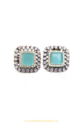 Oxidised Firoza Studs By PTJ