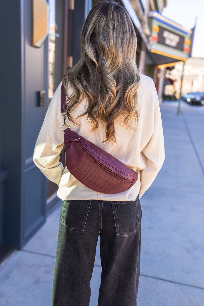 Paige Fanny | Vegan Leather Sling Bag | Merlot