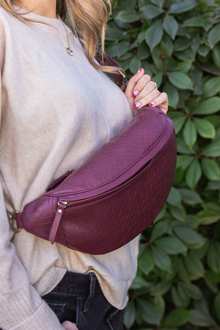 Paige Fanny | Vegan Leather Sling Bag | Merlot