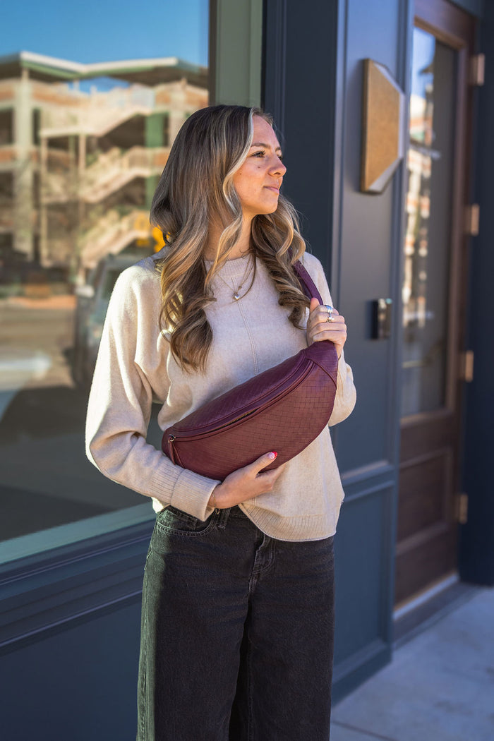 Paige Fanny | Vegan Leather Sling Bag | Merlot