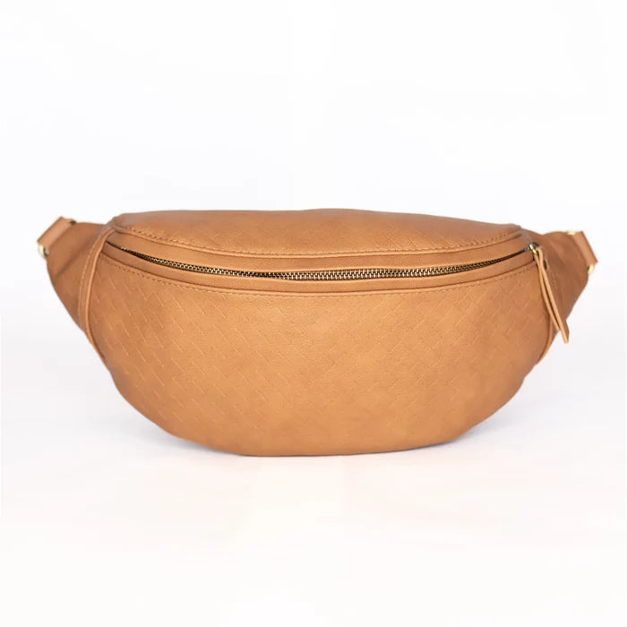 Paige Fanny | Vegan Leather Sling Bag | Saddle