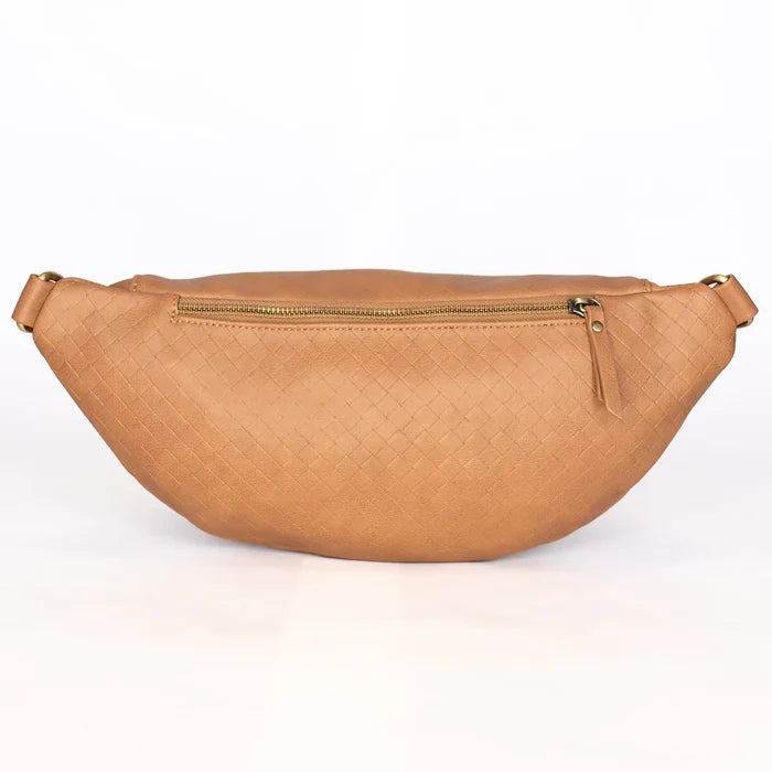 Paige Fanny | Vegan Leather Sling Bag | Saddle