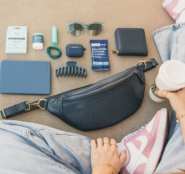 Paige Fanny | Vegan Leather Sling | Navy