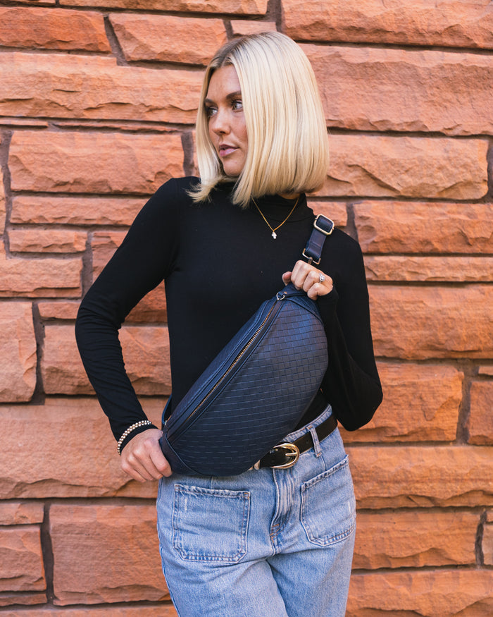 Paige Fanny | Vegan Leather Sling | Navy