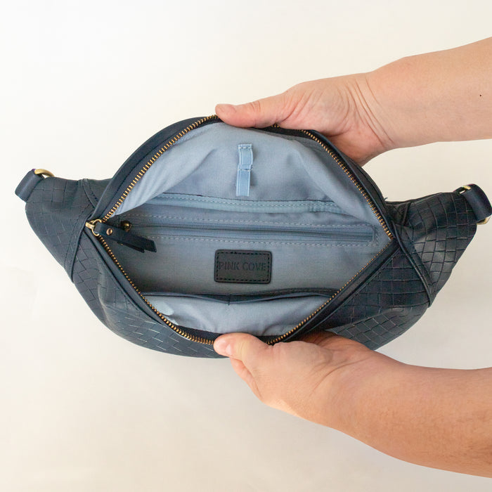 Paige Fanny | Vegan Leather Sling | Navy