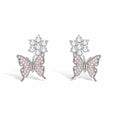 Papillon Blanc Pink Butterfly Earrings