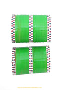 Parrot Green Colour Dotted Bridal Chura By PTJ